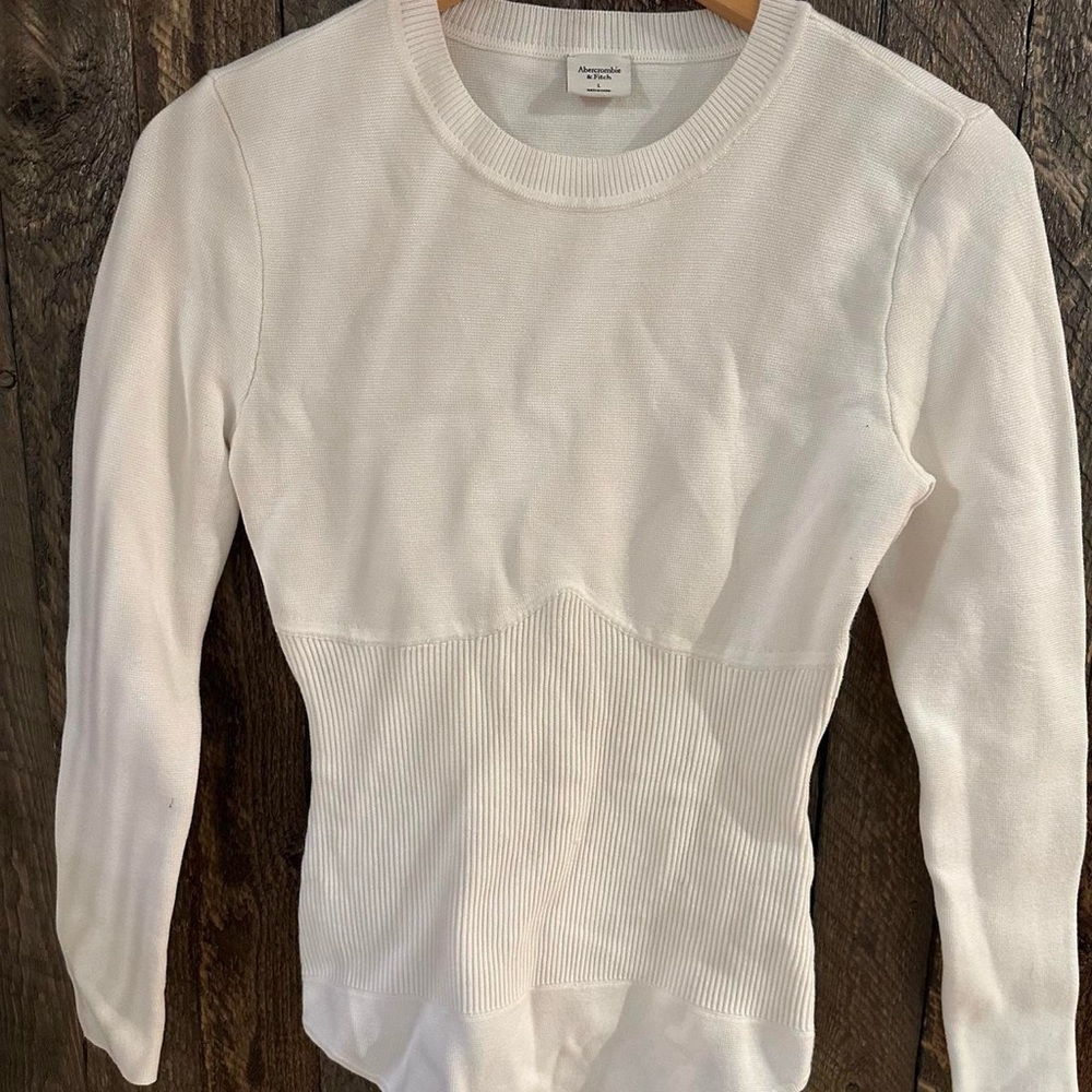 Abercrombie & Fitch Cream Crew Neck Sweater Bodysuit